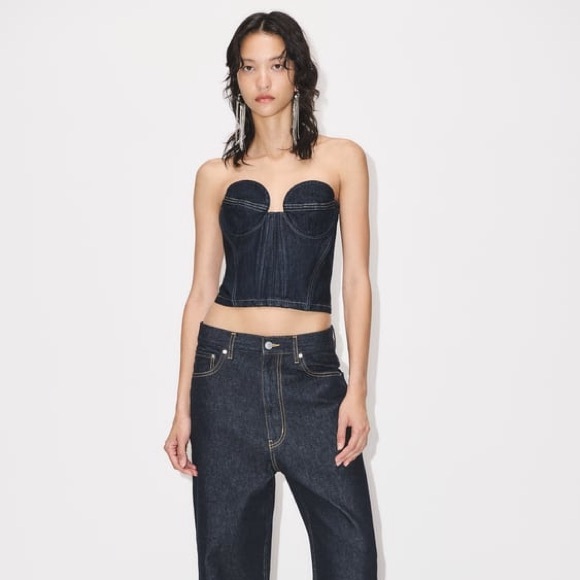 ZW CONTRAST TOPSTITCHING BUSTIER - Picture 1 of 12